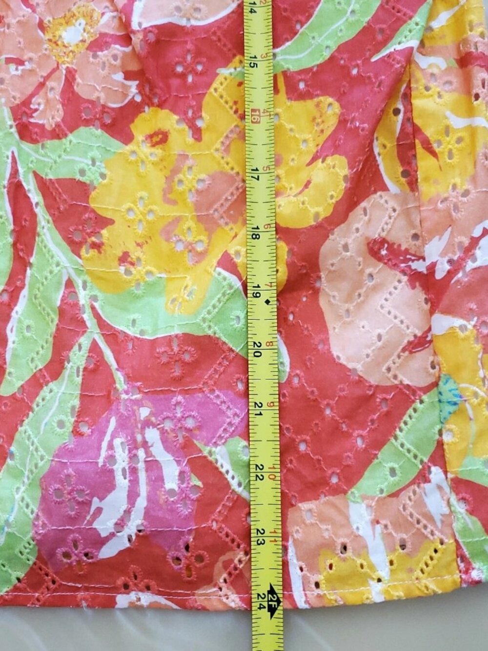Anthropologie Verb by Pallavi Singhee Eyelet Lace Vibrant Floral Print Blouse M - Picture 11 of 15